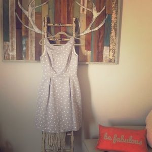 White House Black Market Grey and White Dress